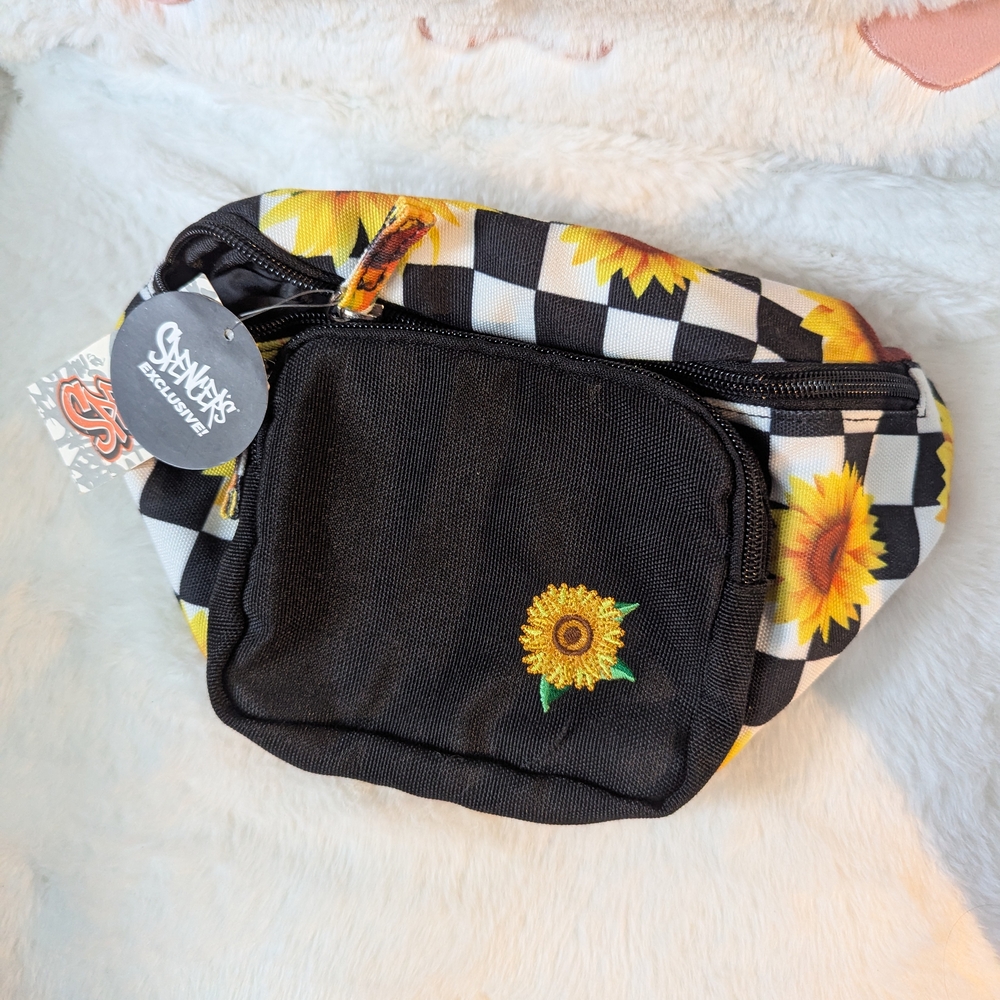 Spencer's Black and Yellow Sunflower Fanny Pack